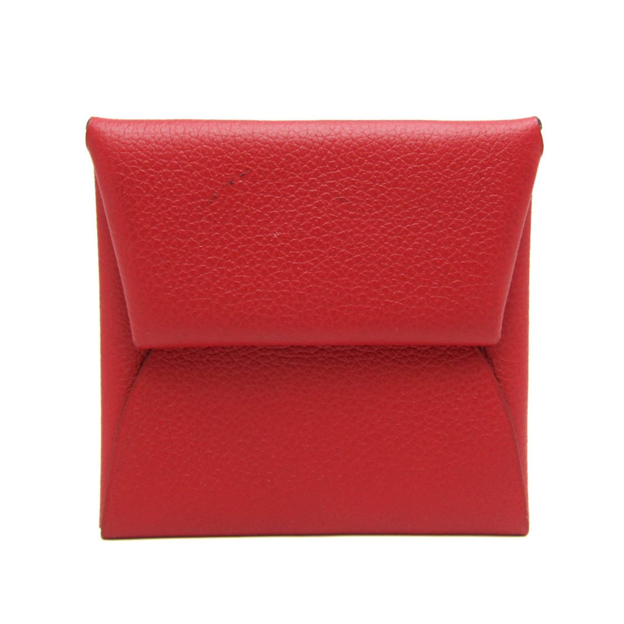 Hermes Bastia Women's Leather Coin Purse/Coin Case Red Color